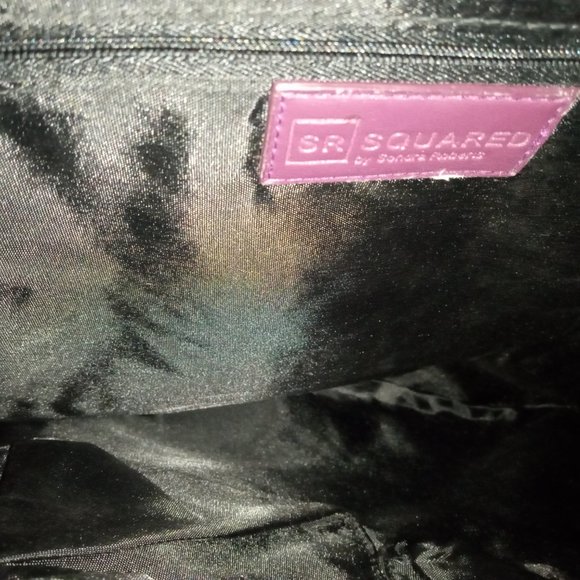 NEW PURPLE SQUARED BY SONDRA ROBERTS SHOULDER HANDBAG W/ ROPE STRAP & TASSIL - Picture 11 of 13